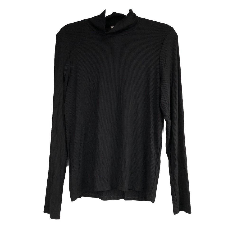 Wilfred Aritzia Womens Turtleneck Size 2XL Black Long Sleeve Ribbed Sweater‎